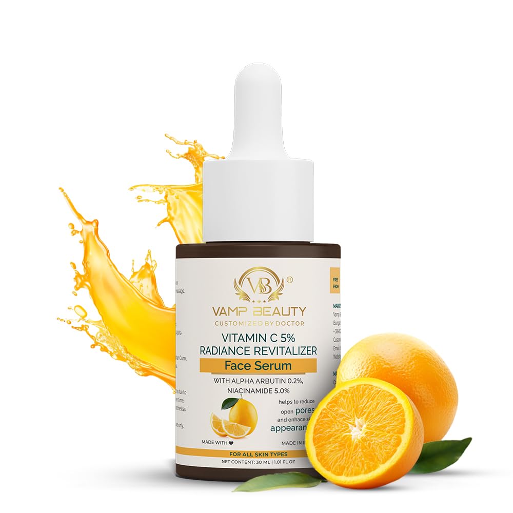5% Vitamin C + Niacinamide & 0.2% Alphaarbutin | Dermatologist-tested Face Serum for Bright Skin | Fades Dark Spots & Uneven Skin Tone | Perfect for Beginners | 30ml