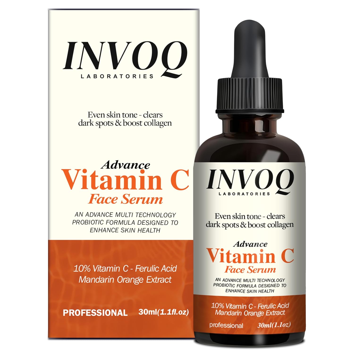 Advance Vitamin C Face Serum, 100% Pure, Non-GMO, for Bright, Even Skin Tone, Dark Spots - 30ml