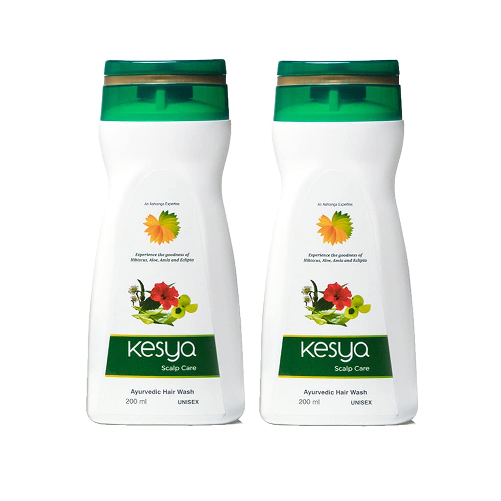 Ashtanga Kesya Scalp Care Shampoo 200ml (Pack of 2) | Ayurvedic Hair Fall Control | Anti-Dandruff | Nourishing Herbal Cleanser | Hibiscus, Amla, Bhringaraj | Daily use shampoo