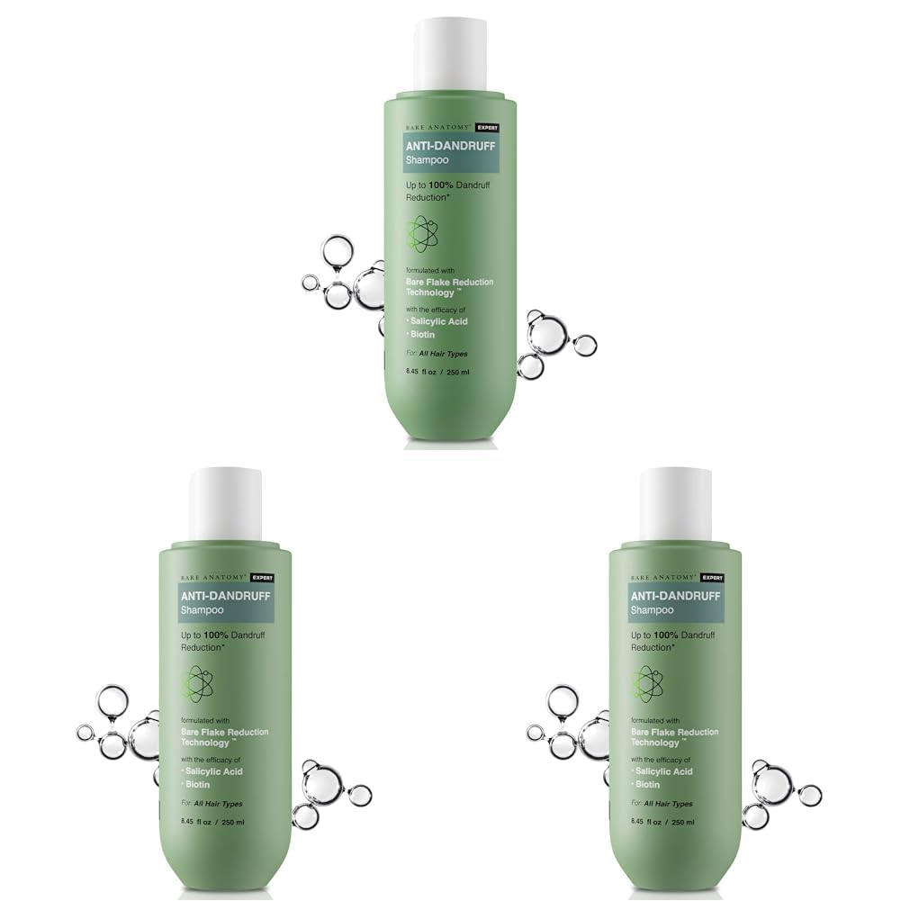 Bare Anatomy Anti Dandruff Shampoo | Reduces Up to 100% Dandruff and Strengthens Hair | Derma Approved Shampoo with Salicylic Acid & Biotin | Shampoo For All Hair types | For Women And Men | 250ml