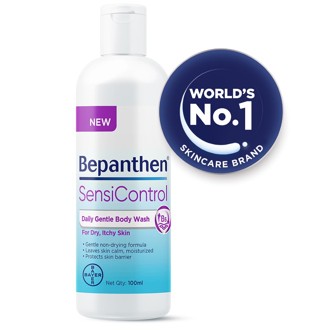Bepanthen SensiControl Daily Gentle Body Wash, Gentle Cleansing, Prevents Skin Barrier, Worlds No. 1 Skincare Brand, For Very Dry, Dry & Sensitive Skin, 100ml