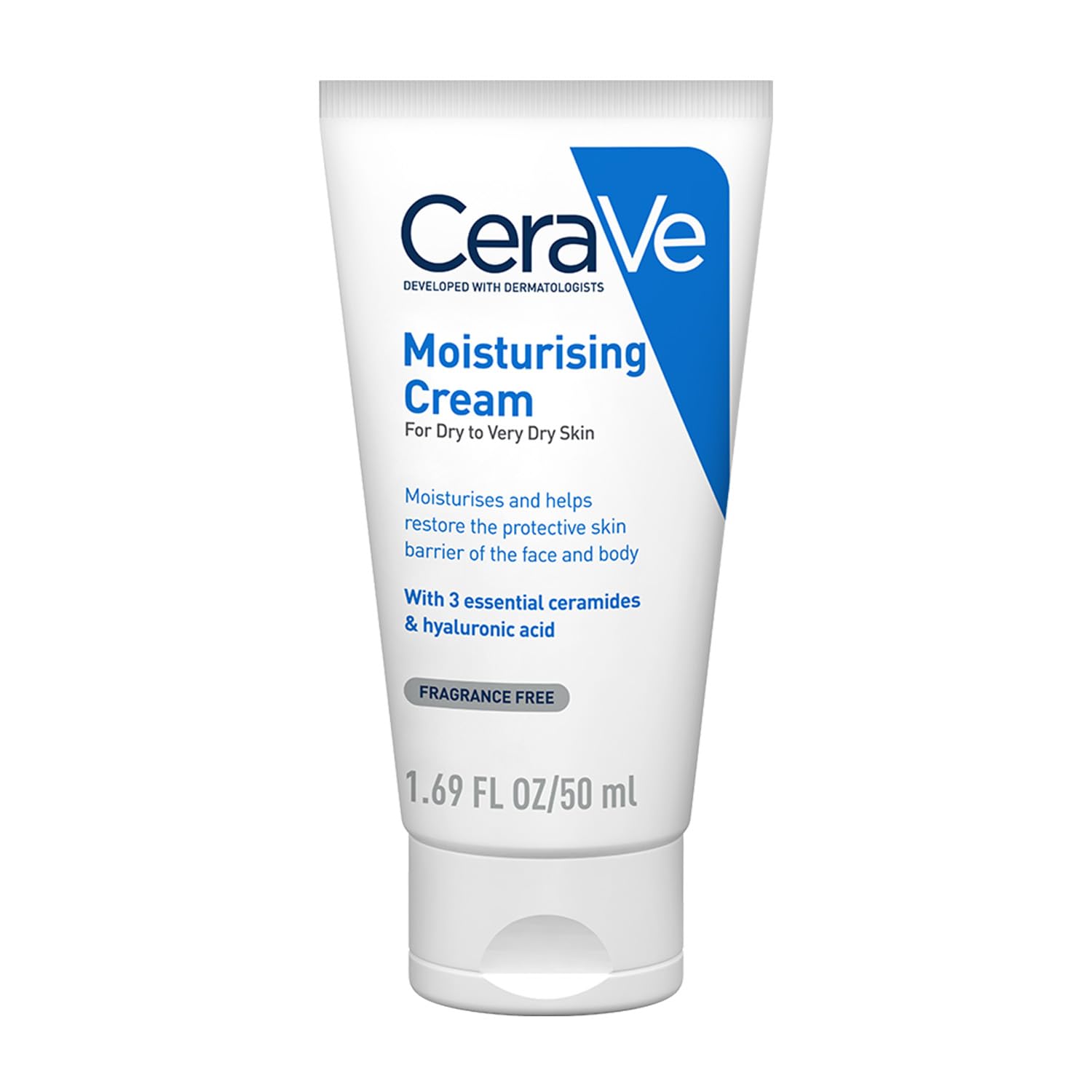 CeraVe Moisturizing Cream For Dry To Very Dry Skin (50ml) - Formulated with 3 Essential Ceramides And Hyaluronic Acid | Non-Comedogenic Moisturizer For Face and Body