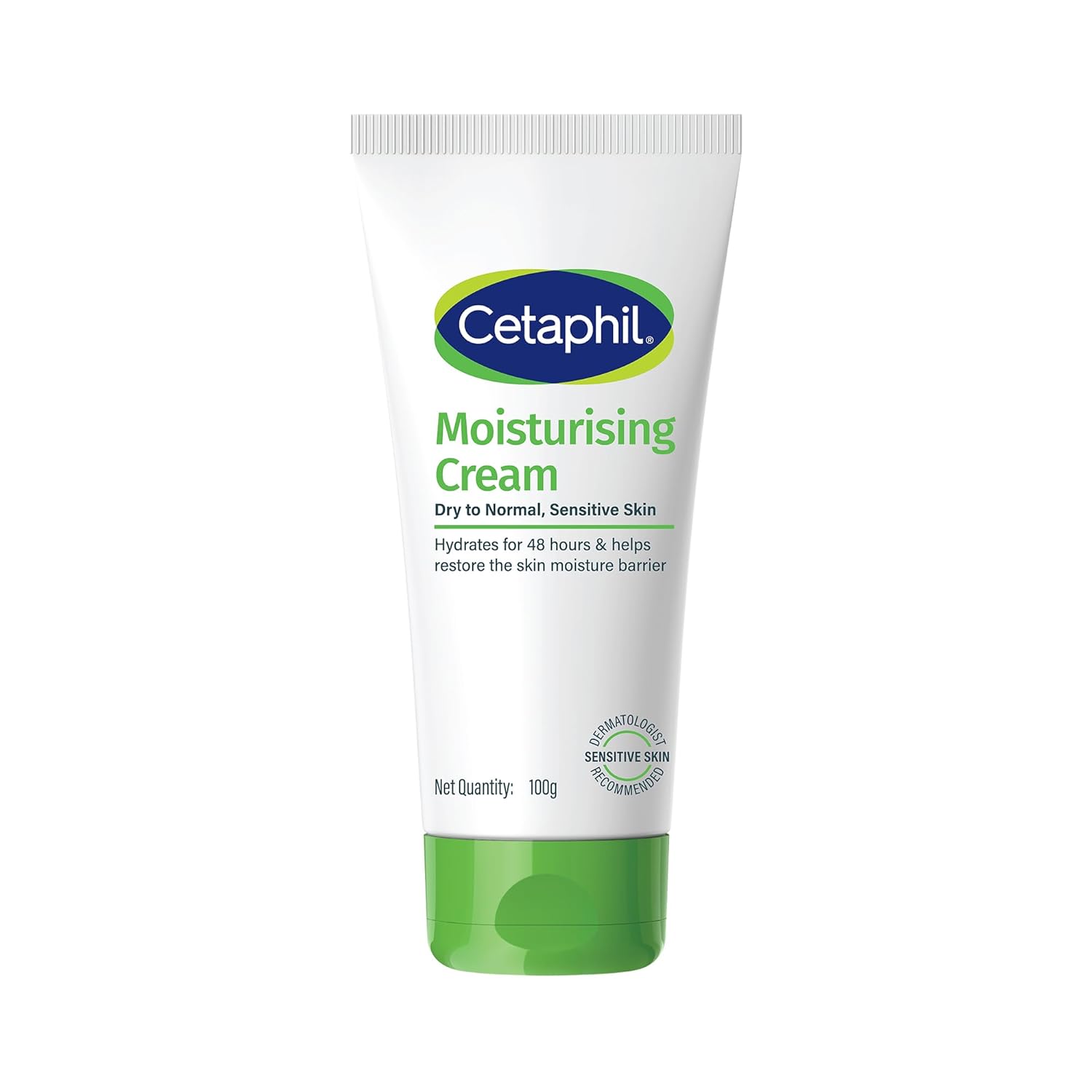 Cetaphil Moisturising Cream 100 g for Dry & Sensitive Skin | 48H Hydration with Almond Oil, Niacinamide & Panthenol | Rich Fragrance and Paraben Free Moisturiser, Prevents Moisture Loss & Repairs Skin Barrier | Dermatologist Recommended