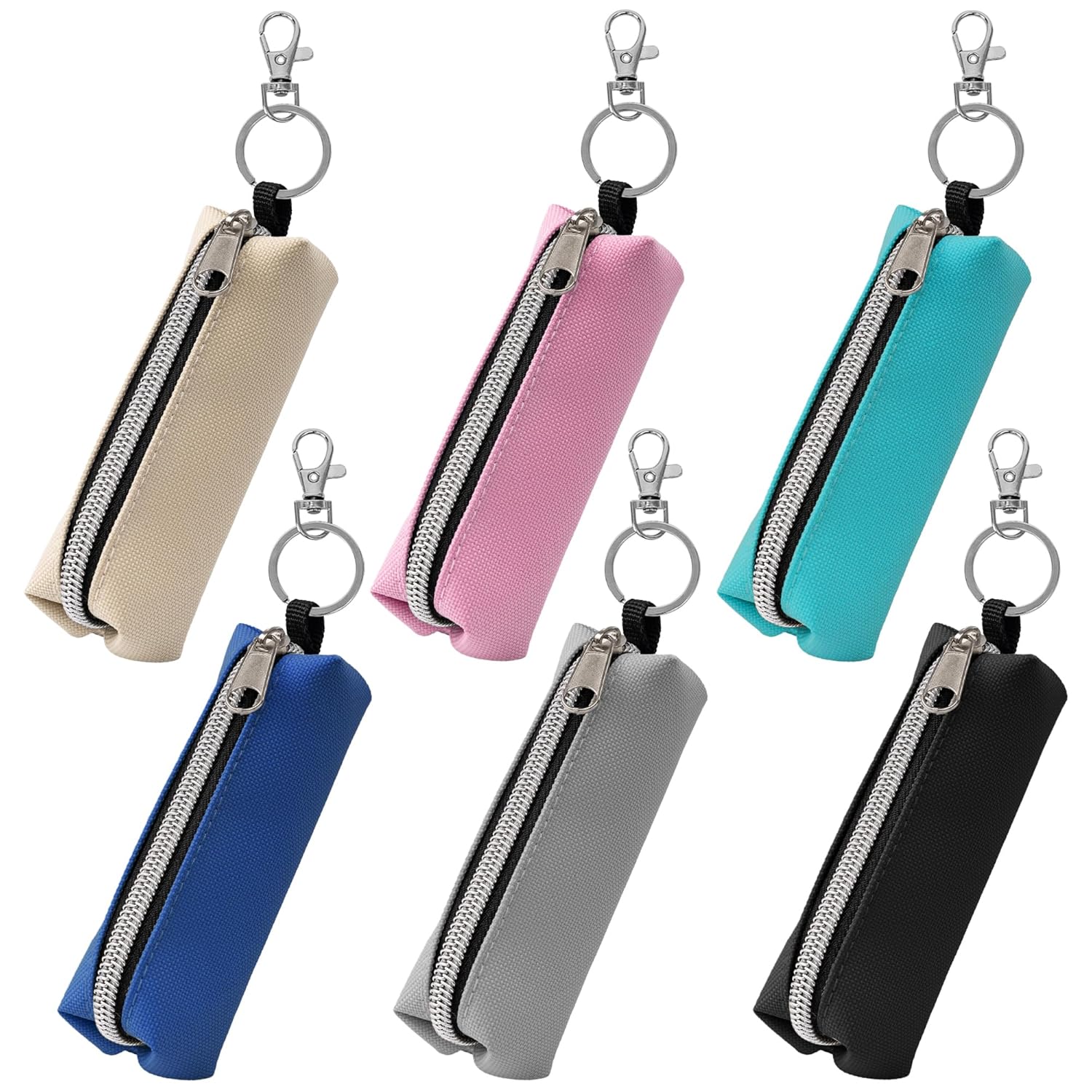 Chapstick Holder 6 Pcs Lip Balm Sleeve Pouch Portable Lipstick Holder Bag Clip-on Makeup Travel Accessories Great Stuffers Gift for Women, Multicolor, 1.37 * 1.37 * 4.52 inch, Bag