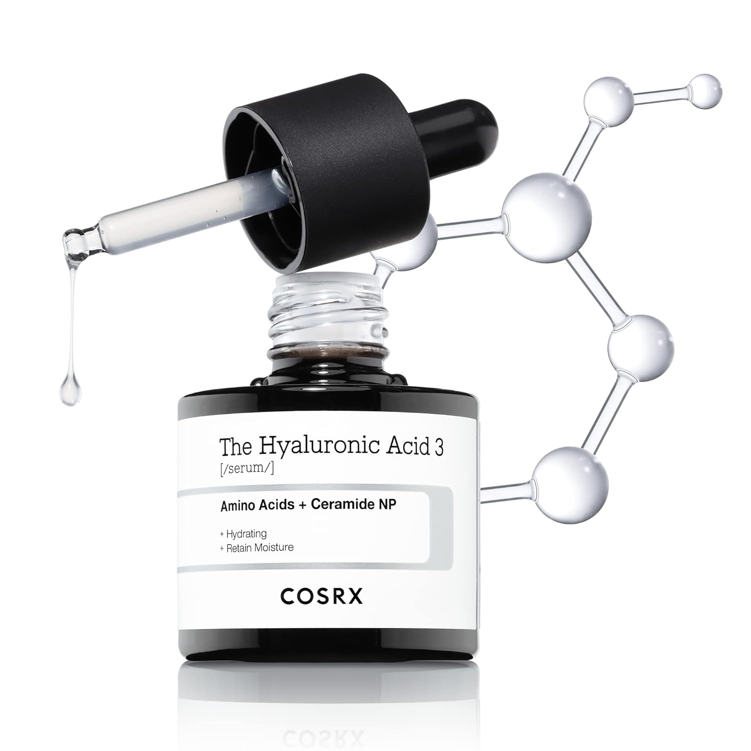 COSRX Pure Sodium Hyaluronic Acid 3% Serum, Hydration & Moisture Boosting Facial Serum for Fine Lines & Wrinkles, Plump & Repair Dry Skin, 0.67 fl.oz/20 ml, Korean Skincare