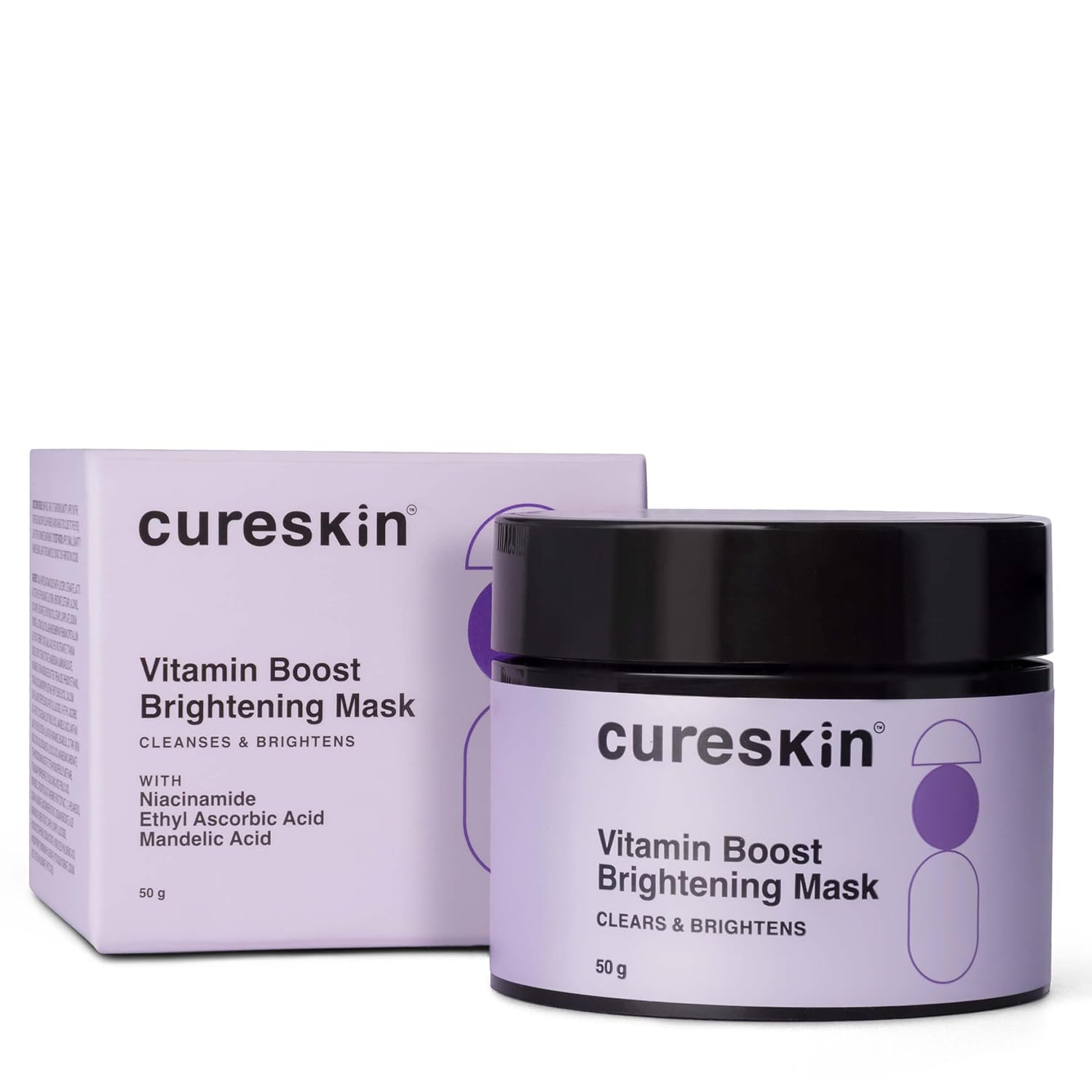Cureskin Vitamin Boost D Tan Face Mask for Glowing Skin | D Tan Pack for Tan Removal | Fruit Based AHA Tan Removal De Tan Face Pack Mask for Women & Men | Tan Removal Cream