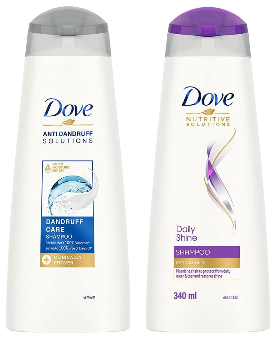 Dove Dandruff Care Shampoo, 340ml & Daily Shine Shampoo, 340ml