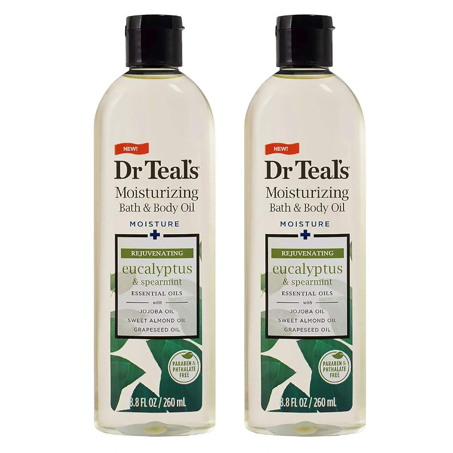 Dr. Teals Bath & Body Oil Gift Set (2 Pack, 8.8oz Ea.) - Rejuvenating Eucalyptus & Spearmint Blended with Pure Epsom Salt - Essential Oils Hydrate Skin & Alleviates Daily Stress at Home