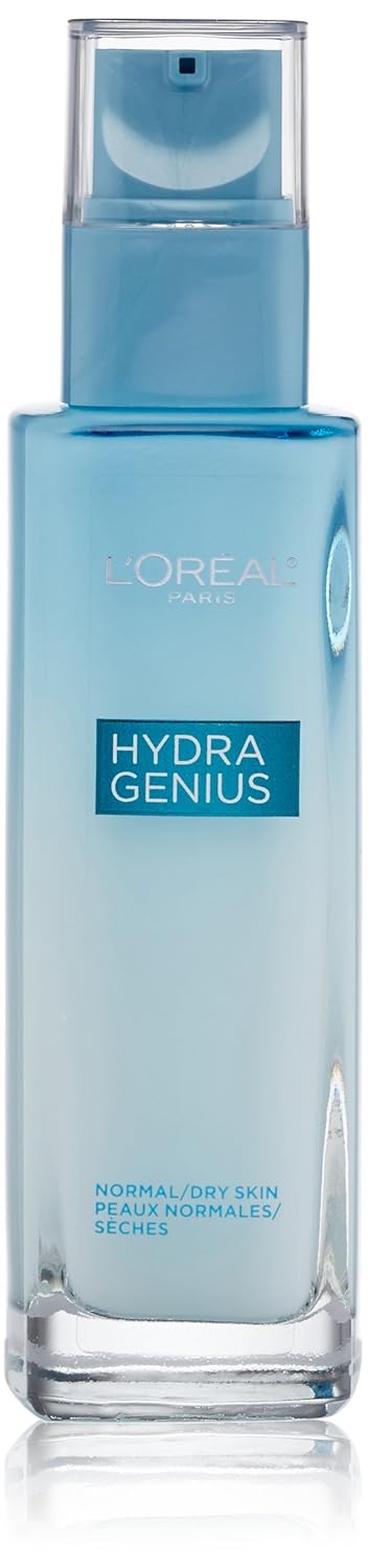 L'Oreal Paris Hyaluronic Acid Moisturizer For Face, L'Oreal Paris Skincare Hydra Genius Daily Liquid Care Oil Free Face Moisturizer For Normal To Dry Skin With Aloe Water And Hyaluronic, 90Ml