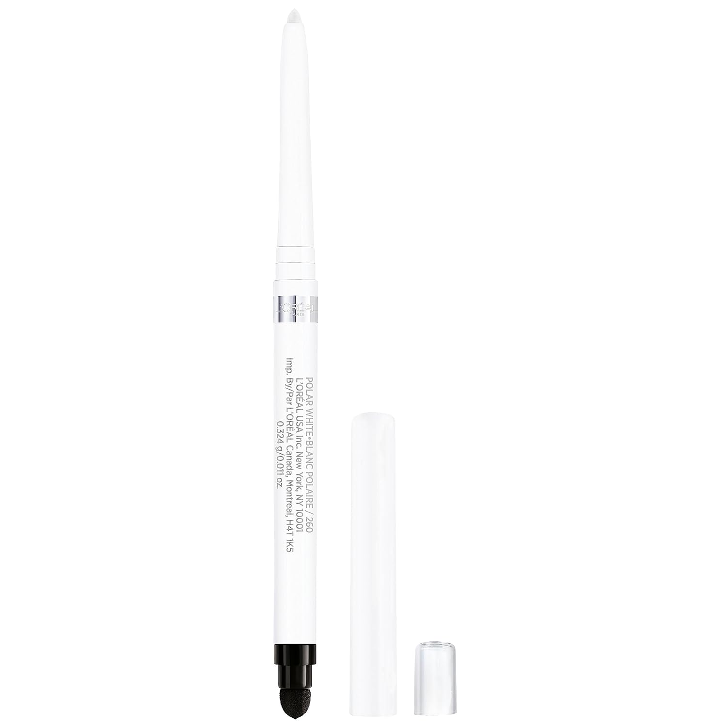 L'Oreal Paris Infallible Grip Mechanical Gel Eyeliner Pencil, Smudge-Resistant, Waterproof Eye Makeup with Up to 36HR Wear, 0.01 Oz (Polar White)