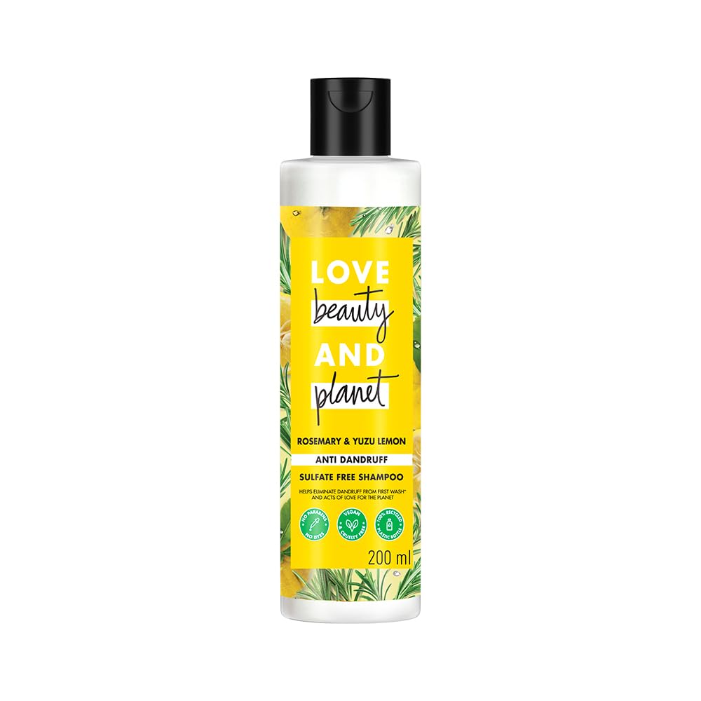 Love Beauty And Planet Rosemary & Yuzu lemon sulfate free anti dandruff shampoo 200ml