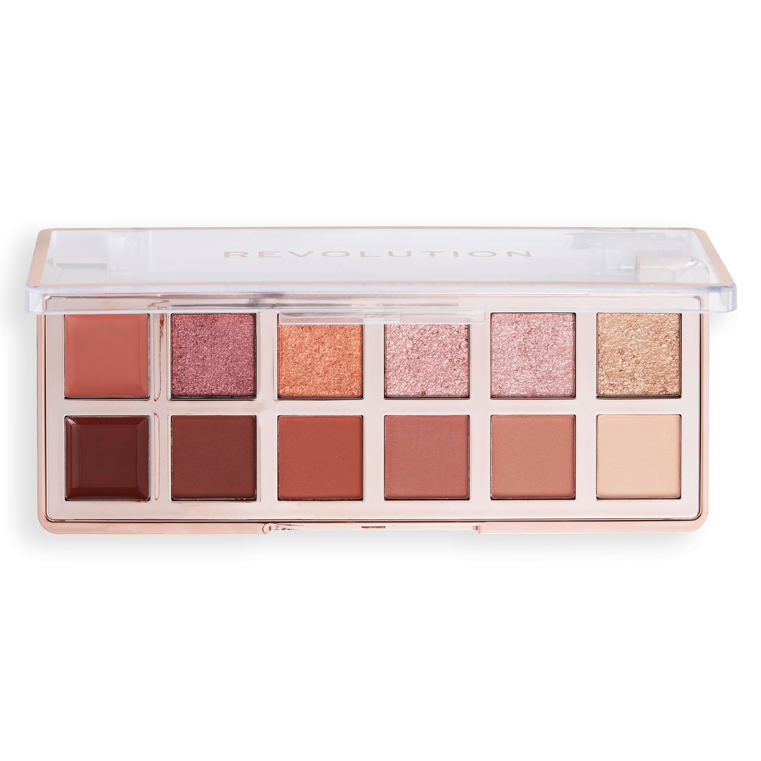 Makeup Revolution True Icon Bronze Eyeshadow Palette | 12 Warm Matte, Shimmer & Cream Shades for All-Day. Smokey or Bridal Looks | Blendable, Long-Wear, High Pigment Eye Makeup for Indian Skin Tones | No Fall-Out Formula- 8.4g