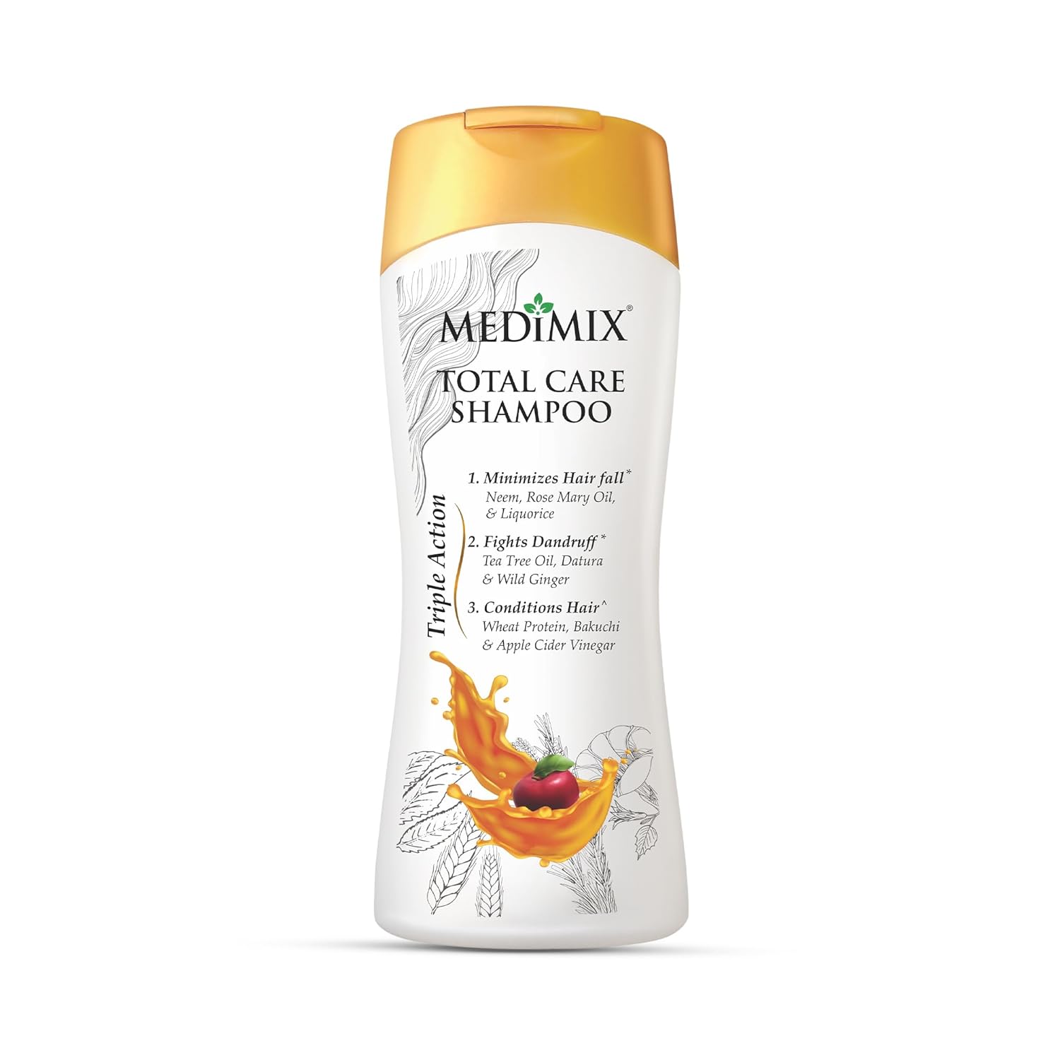 Medimix Total Care Shampoo 200g for Men & Women | Minimize Hairfall, Fight Dandruff with Hair Conditioning | Infused with 9 Herbal Ingredients