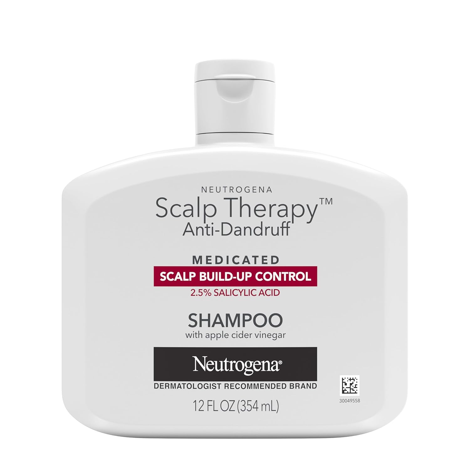 Neutrogena Scalp Therapy Anti-Dandruff Shampoo for Scalp Build-up Control, with Apple Cider Vinegar Fragrance, 12 fl oz