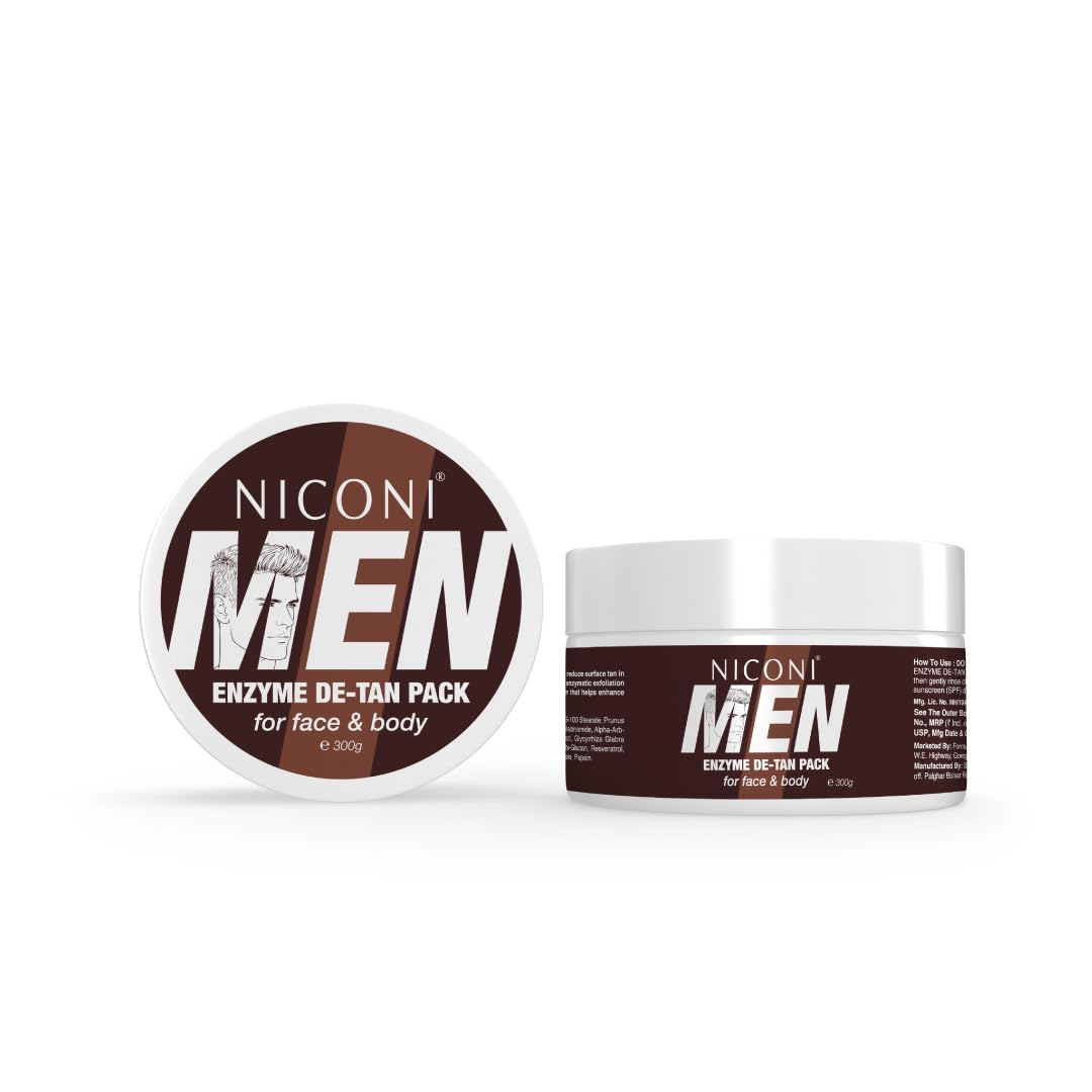 Niconi Men Enzyme De-Tan Pack | For Face & Body (300g)