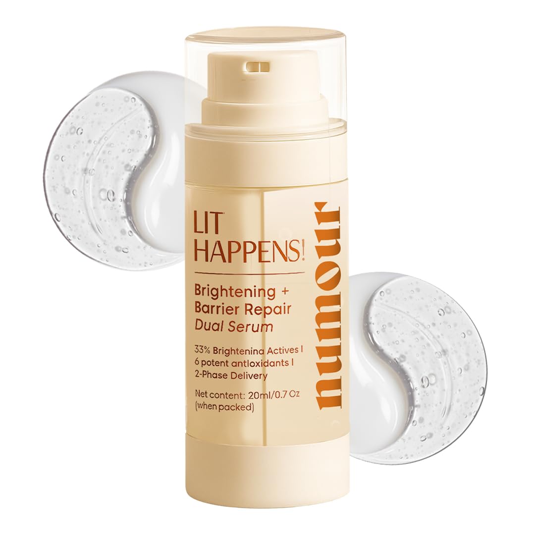 Numour Lit Happens Dual Brightening Serum 20ml| 33% Actives 15% Vitamin C+10% Niacinamide+ 2% TXA |Fades Dark Spots & Brightens|Dermat Tested, Sensitive Skin Safe| Face Serum For Men & Women