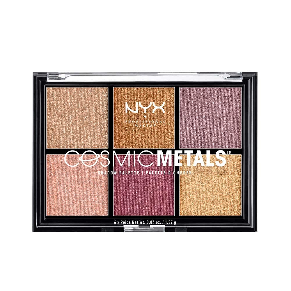 Nyx Professional Makeup Cosmic Metals Eyeshadow Palette, Brown, 8.22g
