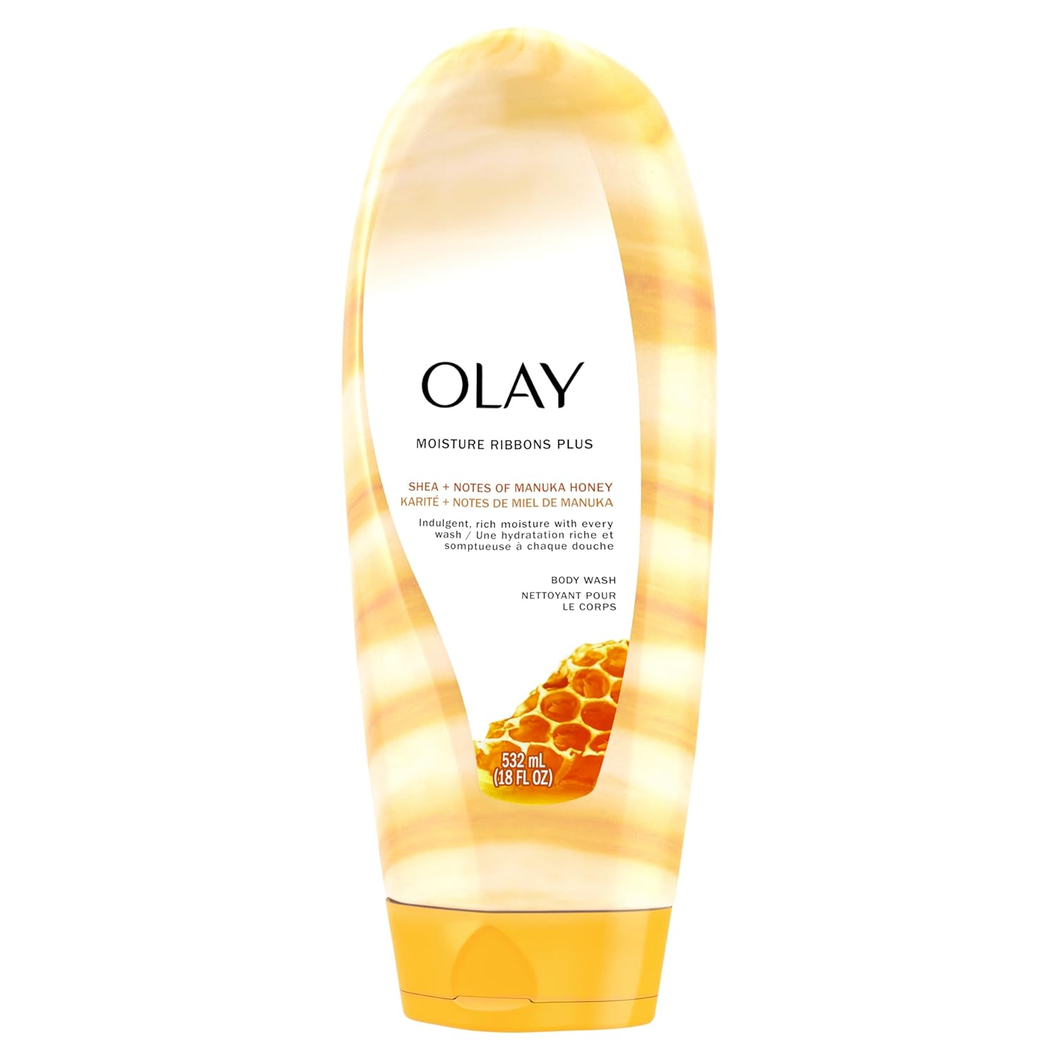 Olay 2-In-1 Essential Oils Ribbons Sunflower Oil + Refreshing Nectarine Moisturizing Body Wash 18 Oz