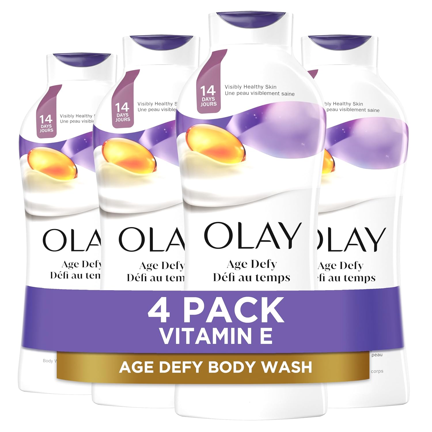 Olay Body Wash, Age Defying Vitamin E Body Wash, 22 Oz (4 Count)