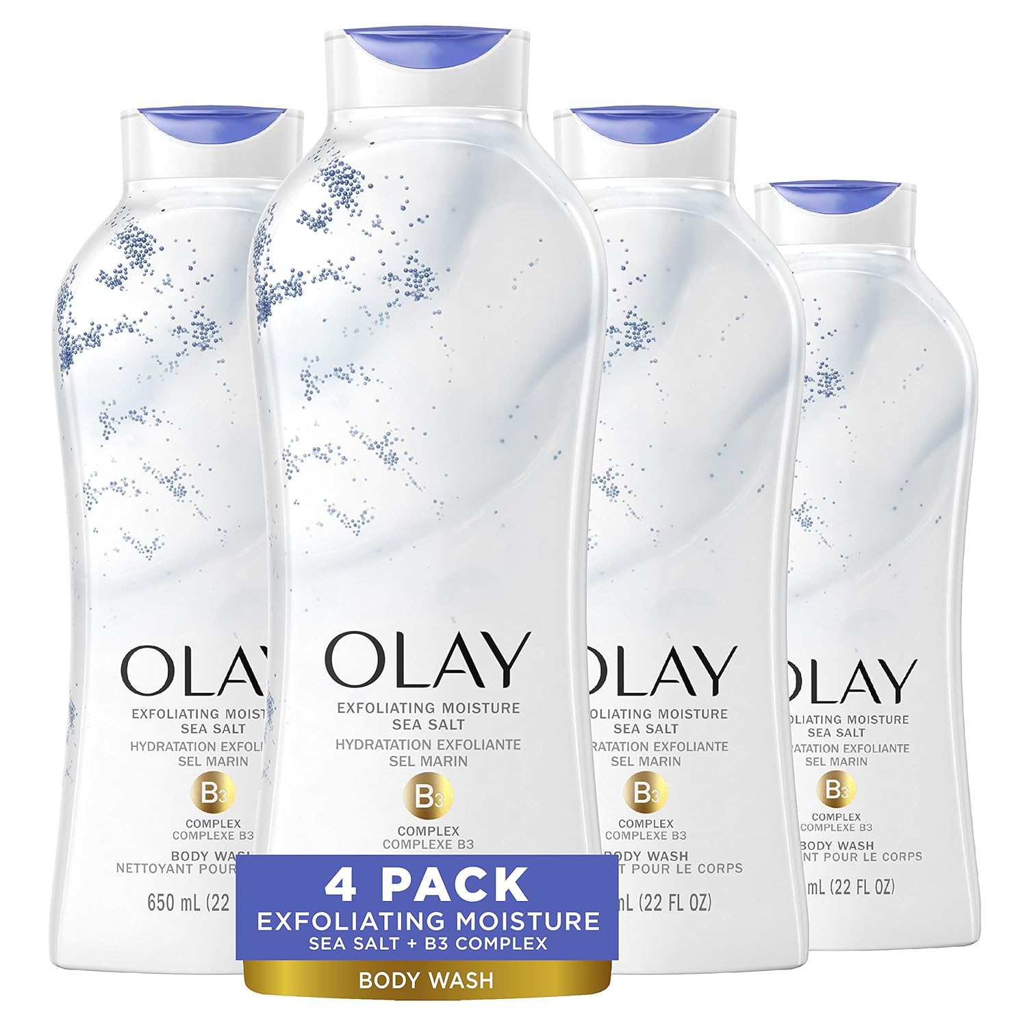 Olay Daily Exfoliating With Sea Salts : Daily Exfoliating With Sea Salts Body Wash, 22 Oz, (4 Count)