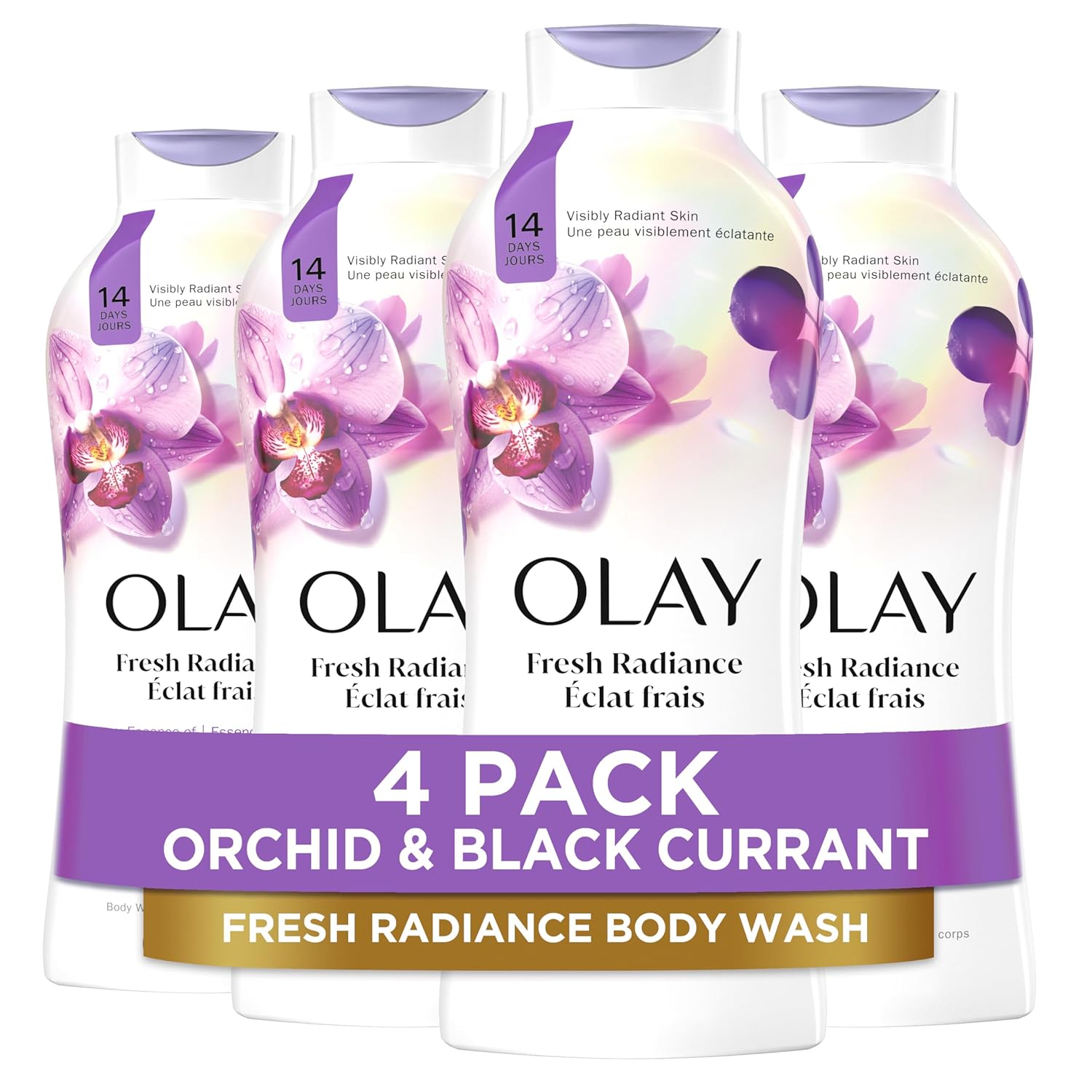 Olay Soothing Orchid & Black Currant : Fresh Outlast Soothing Orchid & Black Currant Body Wash 22 Oz, (4 Count)