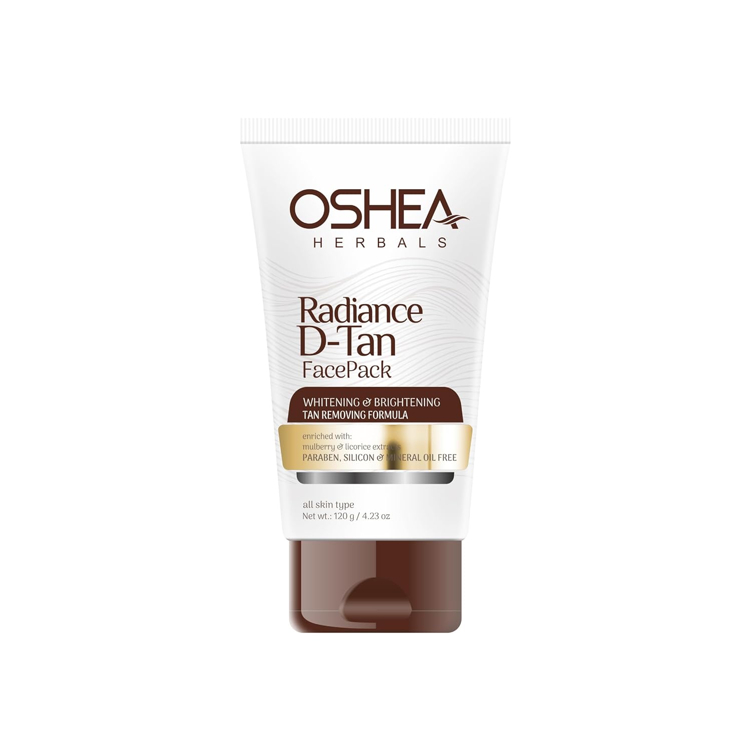 Oshea Herbals Radiance DTan Face Pack for Women & Men | Brightening & Tan Removal Formula | Reduces Black Heads & Removes Excess Oil | Enriched with Mulberry & Licorice Extracts | All Skin Types -120g
