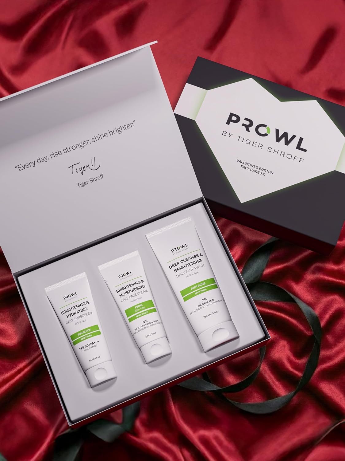 PROWL by Tiger Shroff Special Gift Hamper Box for Mens Grooming | Facewash , Face Cream , Sunscreen | Skin Care Gifts Set for Man Boyfriend Husband | Unique Skincare Men Kit for Him