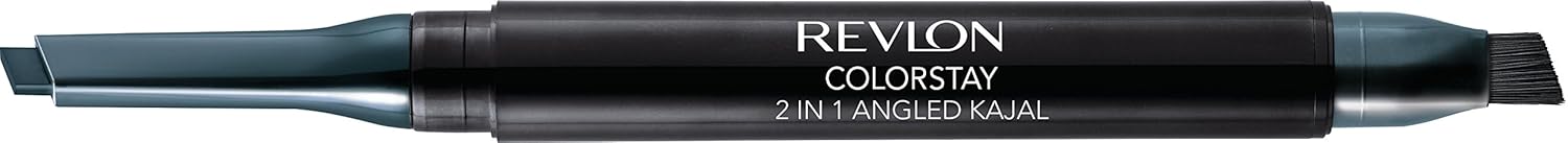 REVLON Colorstay 2-In-1 Angled Matte Kajal Eyeliner Stick, Waterproof Eye Makeup With Smudge Brush For Smokey Eyes, Evergreen (103), 0.01 Oz