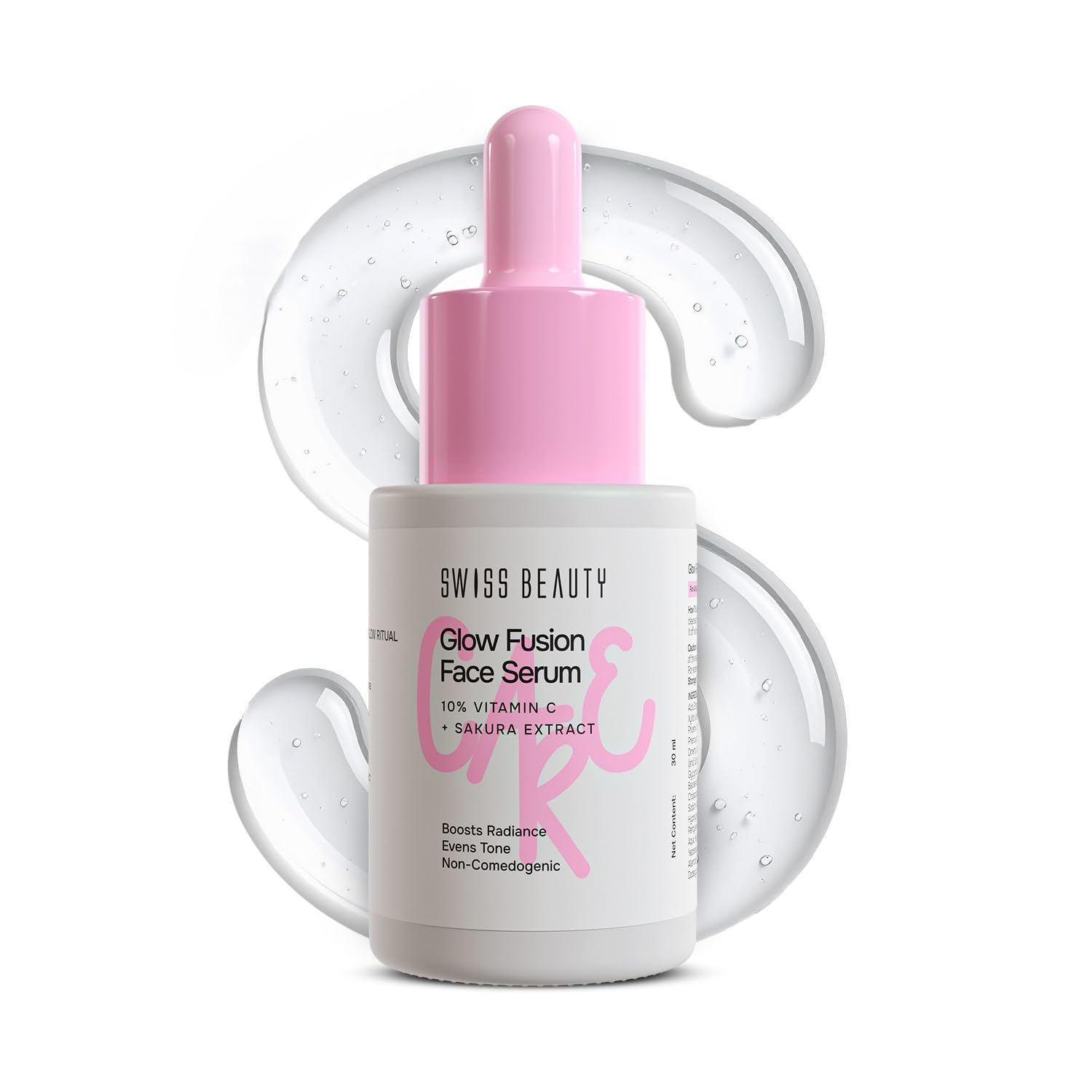 Swiss Beauty Care Glow Fusion Face Serum | Bright & Glowy | 10% Vitamin C & Sakura Extract | Non-Sticky | 30ml