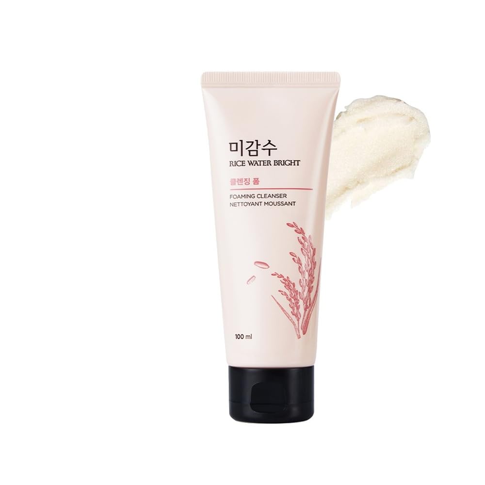 The Face Shop Rice Water Bright Foaming Face Wash 100ml | Face Wash for Glowing Skin | Cleanser for Uneven Skin Tone | Korean Skin Care, For Oily skin