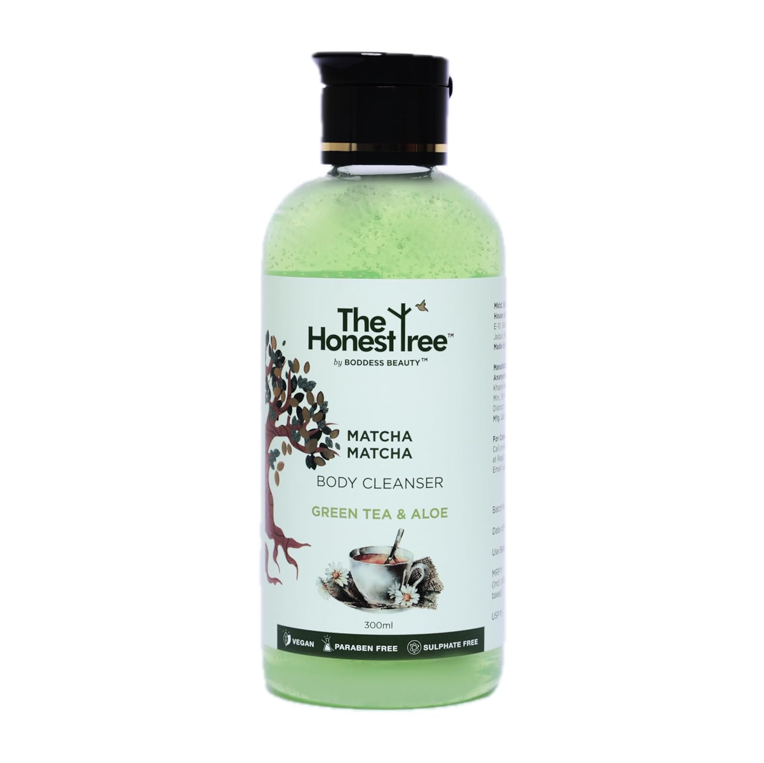 The Honest Tree Matcha Matcha Body Cleanser - 300 ml - Green tea, Tea tree & Aloe
