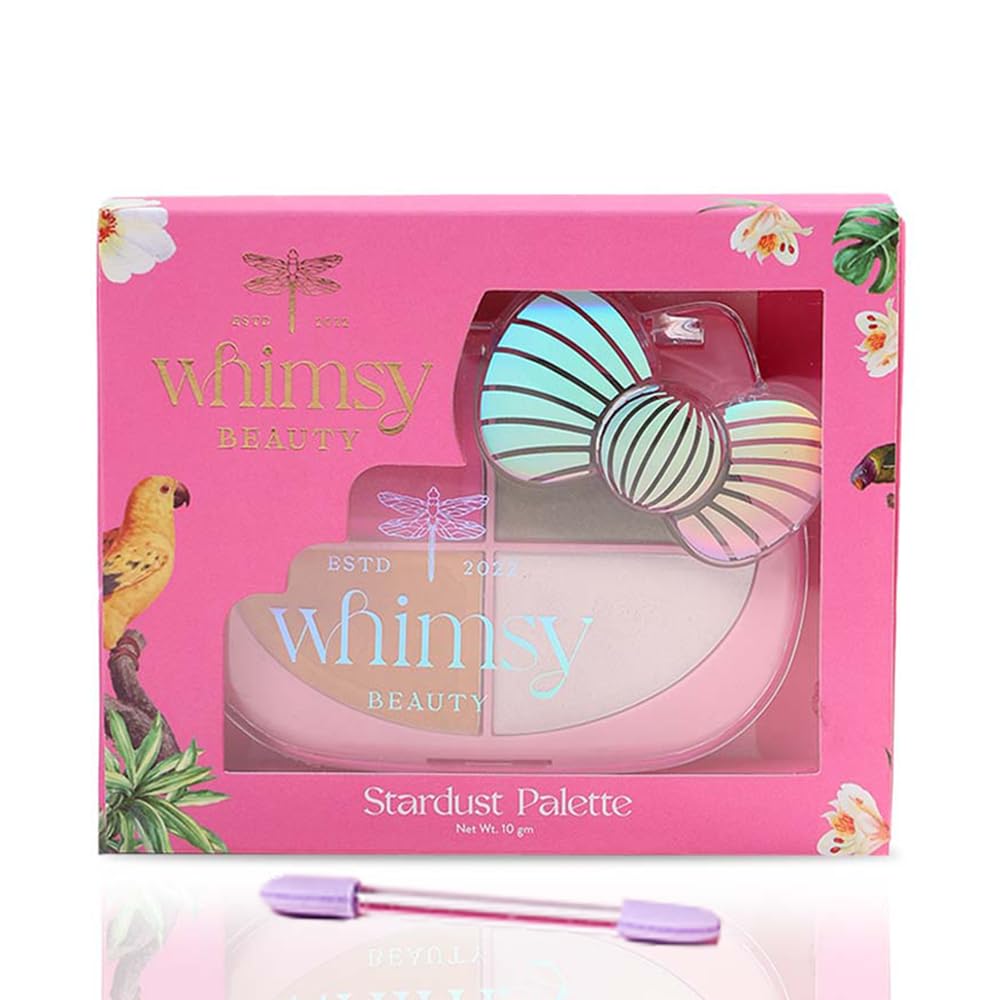 Whimsy Beauty Stardust Eyeshadow Palette for Kids and Pre-Teens | Glitter and Shimmer Shades with Smooth Blendable Texture | Eye Makeup Enriched | 4 to 16 Years | Organic and Natural | 10 g